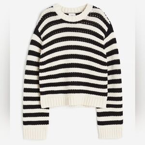 NWOT H&M Open Knit Striped Sweater